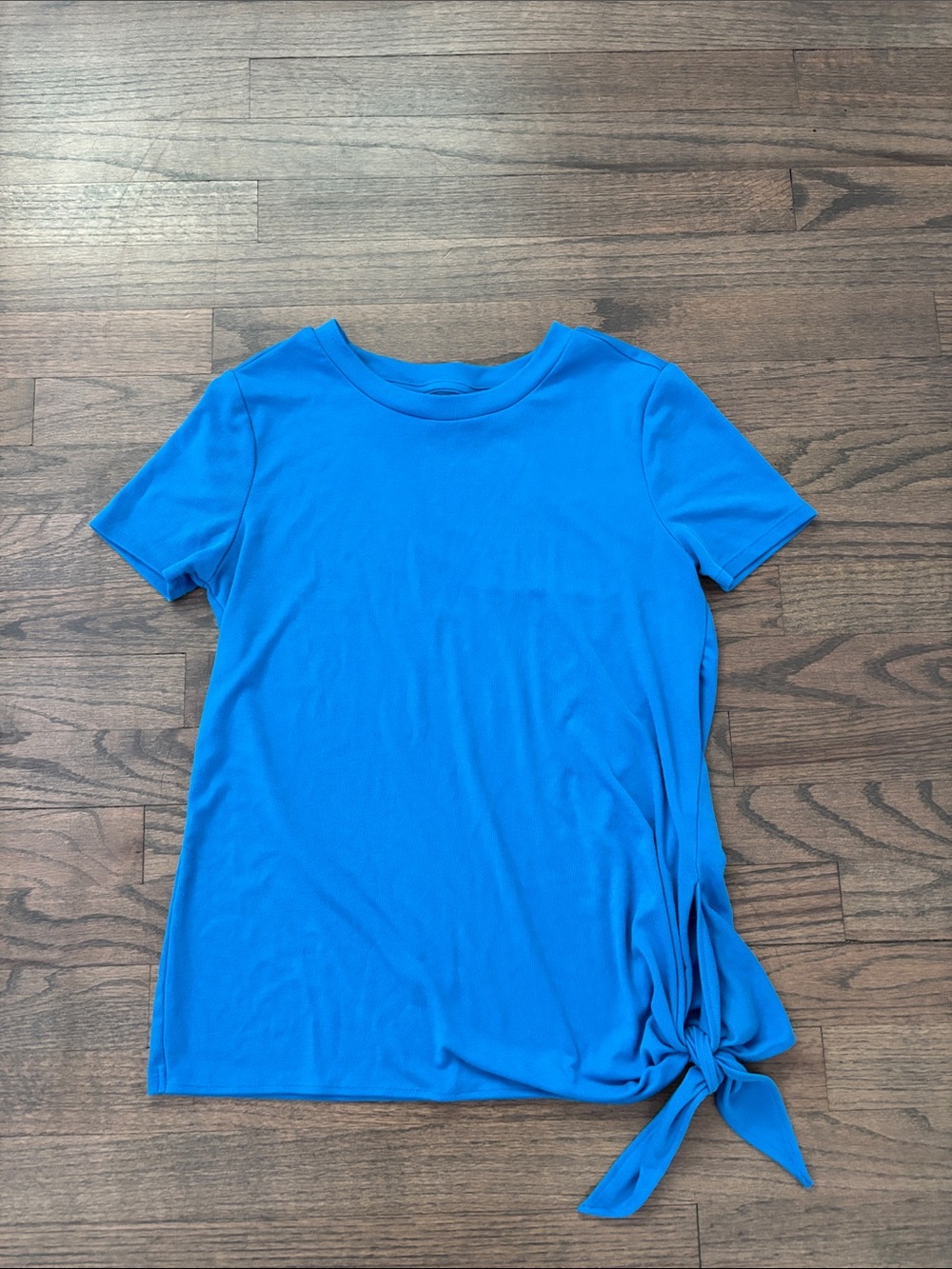 Simply Vera Vera Wang Bright Blue Short Sleeve Side-Tie Tee